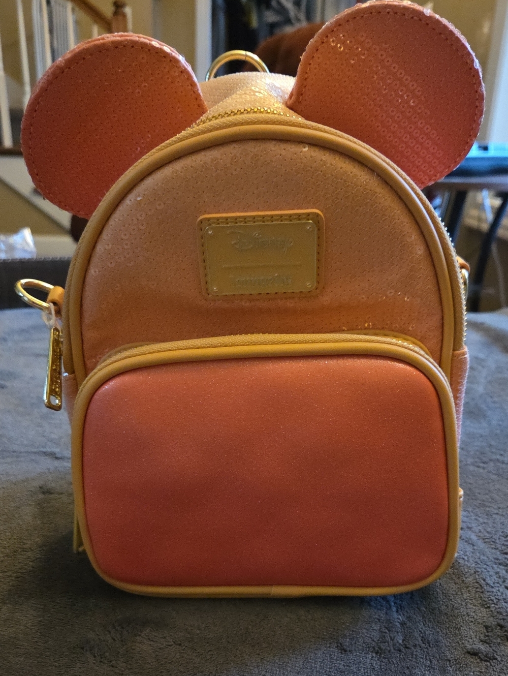 Disney Mini Glitter Sequin Convertible Backpack & Crossbody Bag